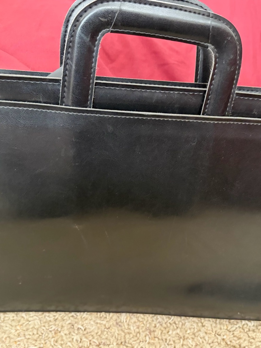 Hazel Classic Black Leather Briefcase